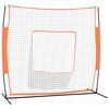vidaXL Beisbolo tinklas, oranžinis ir juodas, 219x107x212cm, plienas/poliesteris