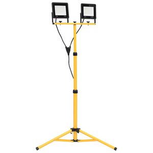 vidaXL LED prožektorius su trikoju, &scaron;altos baltos spalvos, 2x50W
