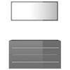 vidaXL Vonios kambario baldų komplektas, 2 dalių, pilkas, MDP, blizgus