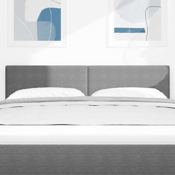 vidaXL Galvūgalis su galvūgalio &Scaron;viesiai pilka 144 cm Dirbtinė oda