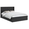 vidaXL Lovos rėmas su saugojimu ir nugara Juoda 150 x 200 cm