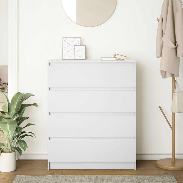 vidaXL &Scaron;oninė spintelė, baltos spalvos, 80x35x99 cm, apdirbta mediena
