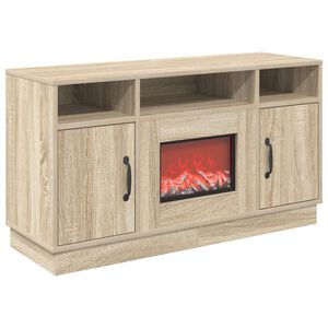 vidaXL Elektrinis židinys Sonoma ąžuolo 100 x 33 x 55 cm