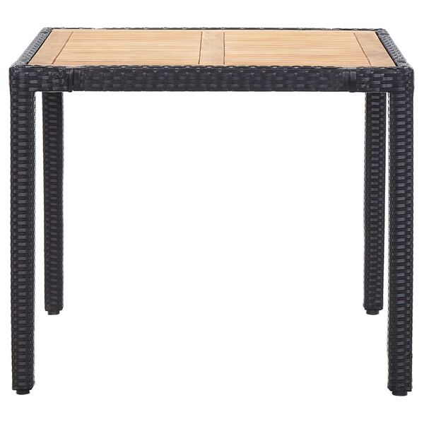 vidaXL Valgomojo komplektas su pagalvėmis, 5 dalių, juodas, ratanas