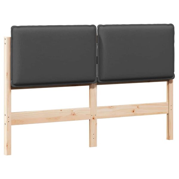 vidaXL Apmu&scaron;ta lovos galvūgalis Natūrali ir tamsiai pilka 140 cm