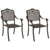 vidaXL Sodo Kėdė 2 pcs Bronzinė 55 x 56.5 x 91cm Aliuminis