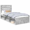 vidaXL Lovos rėmas Betoninė 90 x 200 cm Kietos pu&scaron;ies mediena