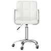 vidaXL Pasukamos valgomojo kėdės, 4vnt., baltos spalvos, dirbtinė oda