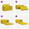 vidaXL Grindų sofa-lova, 2-1, tamsiai geltona, 122x204x55cm, aksomas