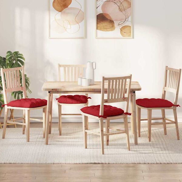 vidaXL Sėdynių pagalvėlės 2 pcs Raudona 40 x 40 x 6 cm audinys