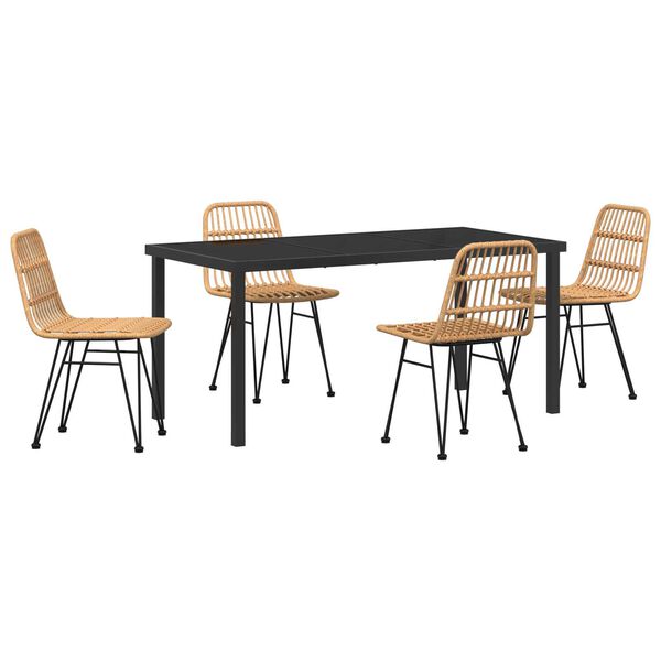 vidaXL Sodo valgomojo komplektas 5 pcs Ruda