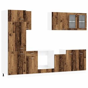 vidaXL Virtuvės vienetas Lyon 8 pcs Sendintos medienos