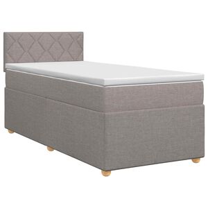 vidaXL Spyruoklinė lova su čiužiniu Taupe 80 x 200 cm Audinys