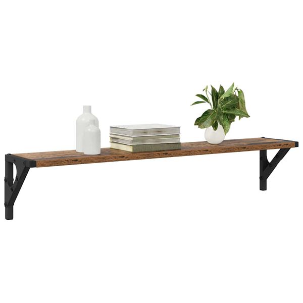 vidaXL Sieninės lentynos 2 pcs Senovinis medis 80 x 15 x 15,5 cm