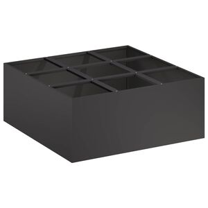 vidaXL Sodo vazonas Juoda 100 x 100 x 20 cm &Scaron;altai valcuotas plienas