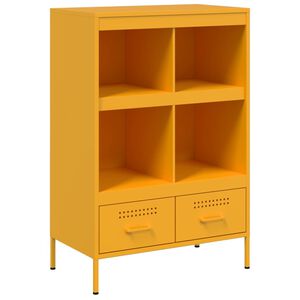 vidaXL Komoda, garstyčių geltonos spalvos, 68x39x101,5cm, plienas