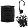 vidaXL Bungee virvės su kabliukais 4 mm Juoda PP ir guma