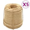 vidaXL Sizalio virvės, 5vnt., 14mm, 100m