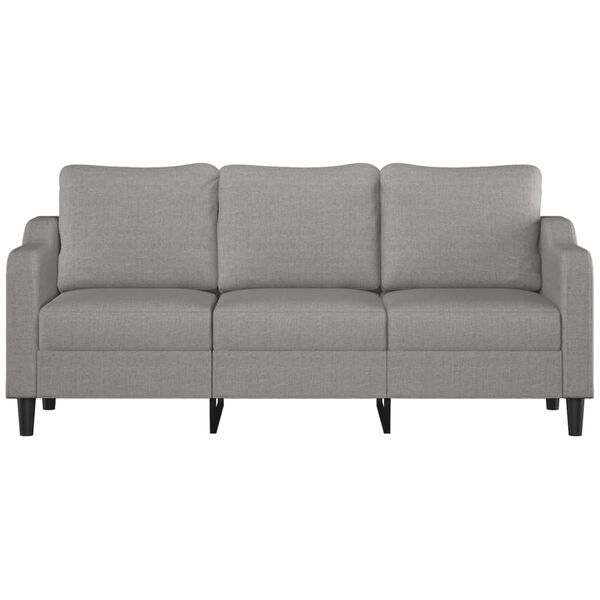 vidaXL Trivietė sofa, &scaron;viesiai pilkos spalvos, 180cm, audinys
