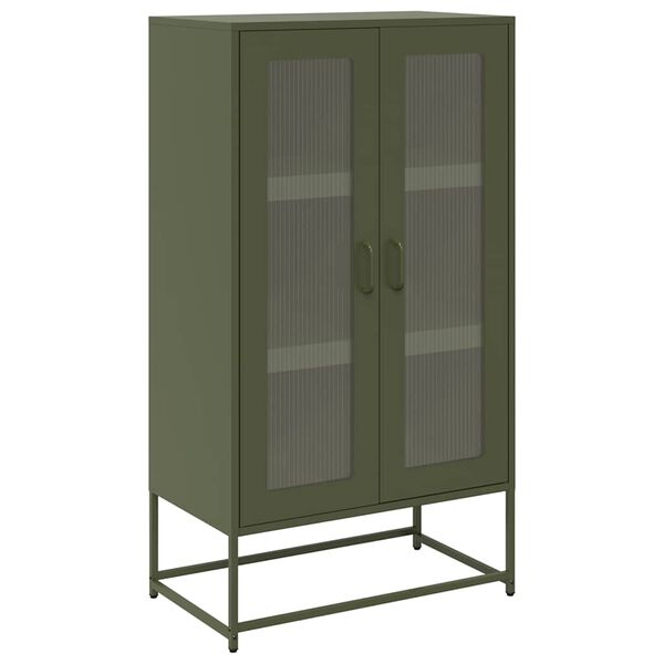 vidaXL Highboard Olive Green 68x39x123 cm Plienas