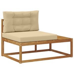 vidaXL Lauko galinė sofa su pagalve Natūrali 115 x 83 x 73 cm