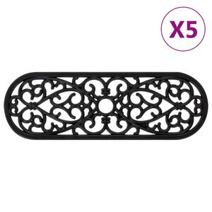 vidaXL Laiptų pakopos, 5vnt., 25x75cm, guma
