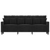 vidaXL Trivietė sofa, juodos spalvos, 180cm, aksomas