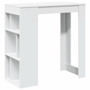vidaXL Baro stalas su lentynomis, baltas, 102x50x103,5cm, mediena