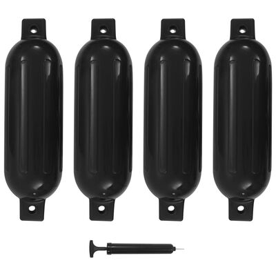 vidaXL Valties bortų apsaugos, 4vnt., juodos spalvos, 51x14cm, PVC