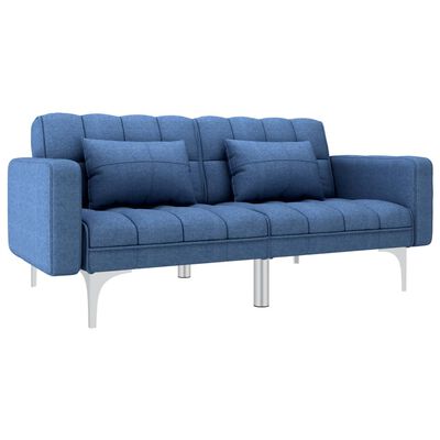 vidaXL Sofa-lova, mėlynos spalvos, audinys