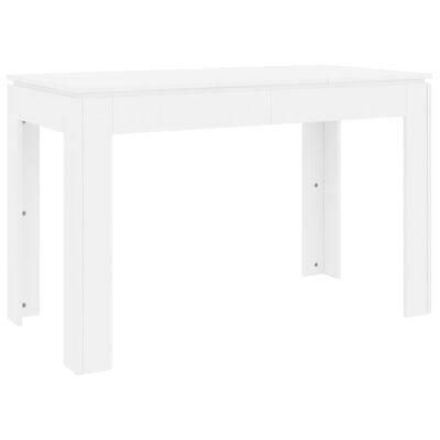 vidaXL Valgomojo stalas, baltos spalvos, 120x60x76cm, apdirbta mediena