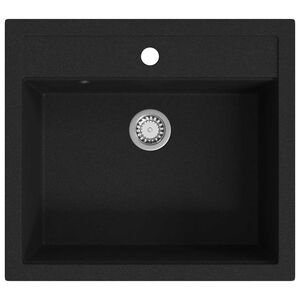 vidaXL Virtuvinė plautuvė, balta, granitas, vieno dubens