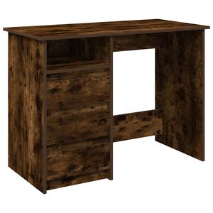 vidaXL Ra&scaron;omasis stalas, dūminio ąžuolo, 102x50x75cm, apdirbta mediena