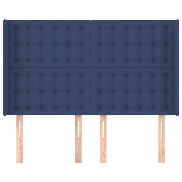 vidaXL Galvūgalis su auselėmis, mėlynas, 147x16x118/128cm, audinys