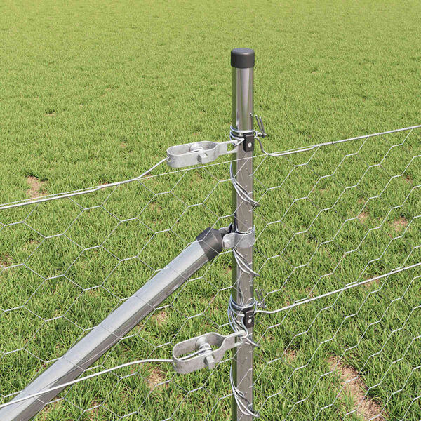 vidaXL Tvorelės stulpas Sidabro 50 x 0,5 m (50 mm tinklas) Plienas