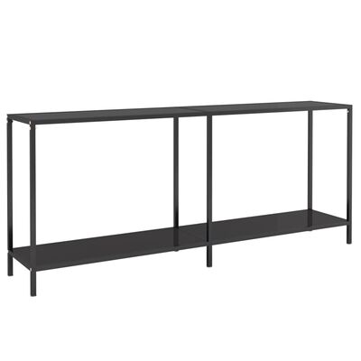 vidaXL Konsolinis staliukas, juodas, 180x35x75,5cm, grūdintas stiklas