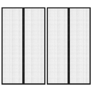 vidaXL Tinkleliai nuo vabzdžių durims, 2vnt., juodi, 200x80cm