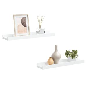 vidaXL Lentynos nuotraukų rėmeliams, 2vnt., baltos, 40x9x3cm, MDF