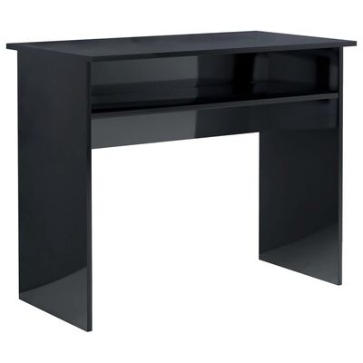 vidaXL Rašomasis stalas, juodos spalvos, 90x50x74cm, MDP, ypač blizgus