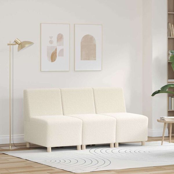 vidaXL Modulinis sofa vienetas be rankų 3 pcs Kreminė 55 x 74 x 82 cm