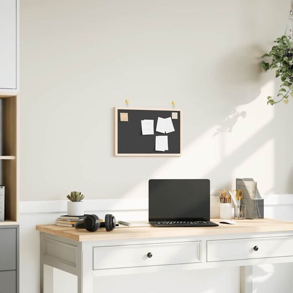 vidaXL Lenta su pu&scaron;ies masyvo rėmu, juodas, 40x30cm