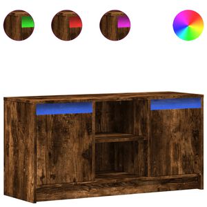 vidaXL Televizoriaus spintelė su LED, dūminė, 100x34x50cm, mediena