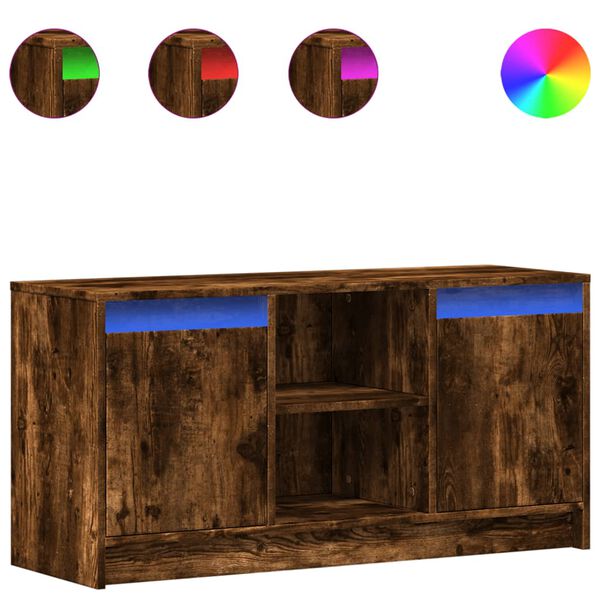 vidaXL Televizoriaus spintelė su LED, dūminė, 100x34x50cm, mediena