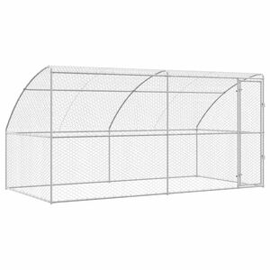 vidaXL &Scaron;unų narvas 2 pcs Sidabro 4 x 2 x 2 m Galvanizuotas plienas
