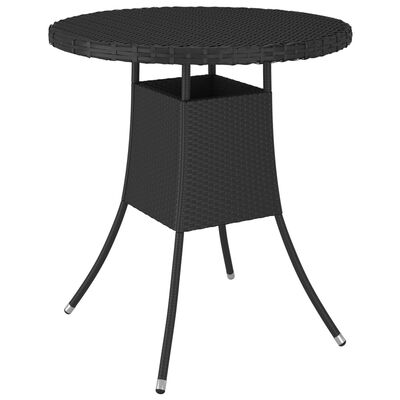 vidaXL Sodo staliukas, juodos spalvos, 70x70x73cm, poliratanas