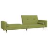 vidaXL Dvivietė sofa-lova su dvejomis pagalvėmis, žalia, aksomas