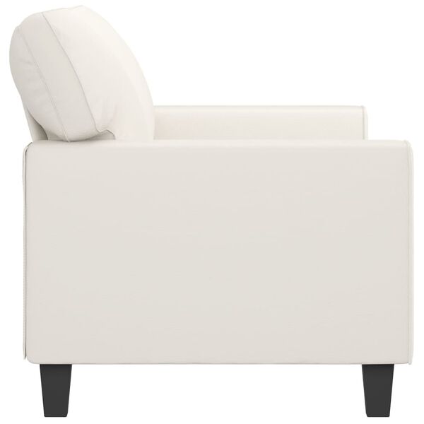 vidaXL Dvivietė sofa, kreminės spalvos, 140cm, dirbtinė oda