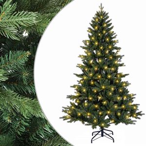 vidaXL Dirbtinė Sulankstoma Kalėdų Eglutė 120 cm 150 LED &Scaron;ilta balta