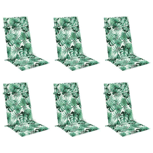 vidaXL Kėdės pagalvėlės, 6vnt., oksfordo audinys, su lapais