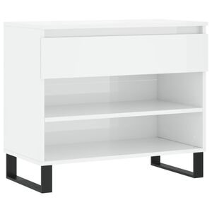 vidaXL Spintelė batams, balta, 70x36x60cm, apdirbta mediena, blizgi